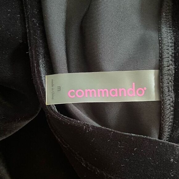 Commando Velvet Crewneck Sweatshirt Smocked Medium Black - Picture 5 of 6